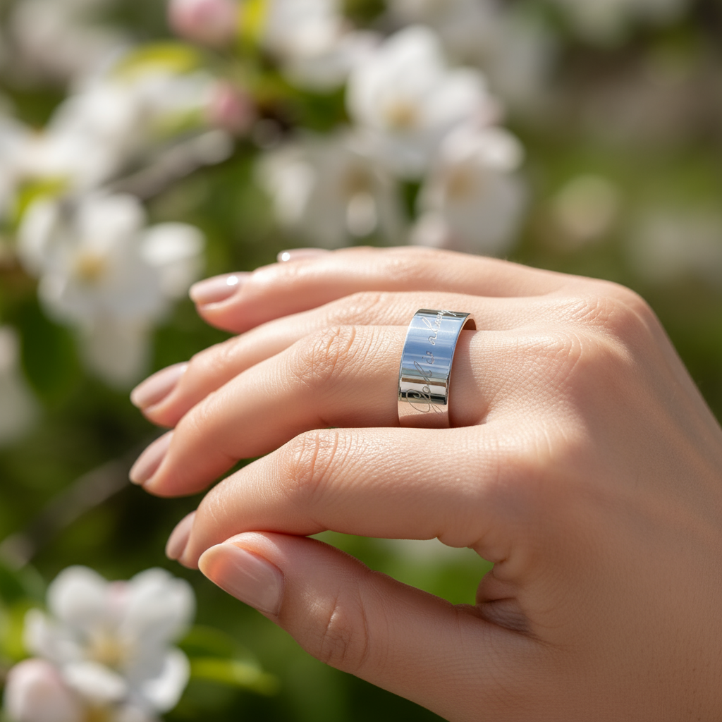 “God is Always With You” (8mm) Silver Band