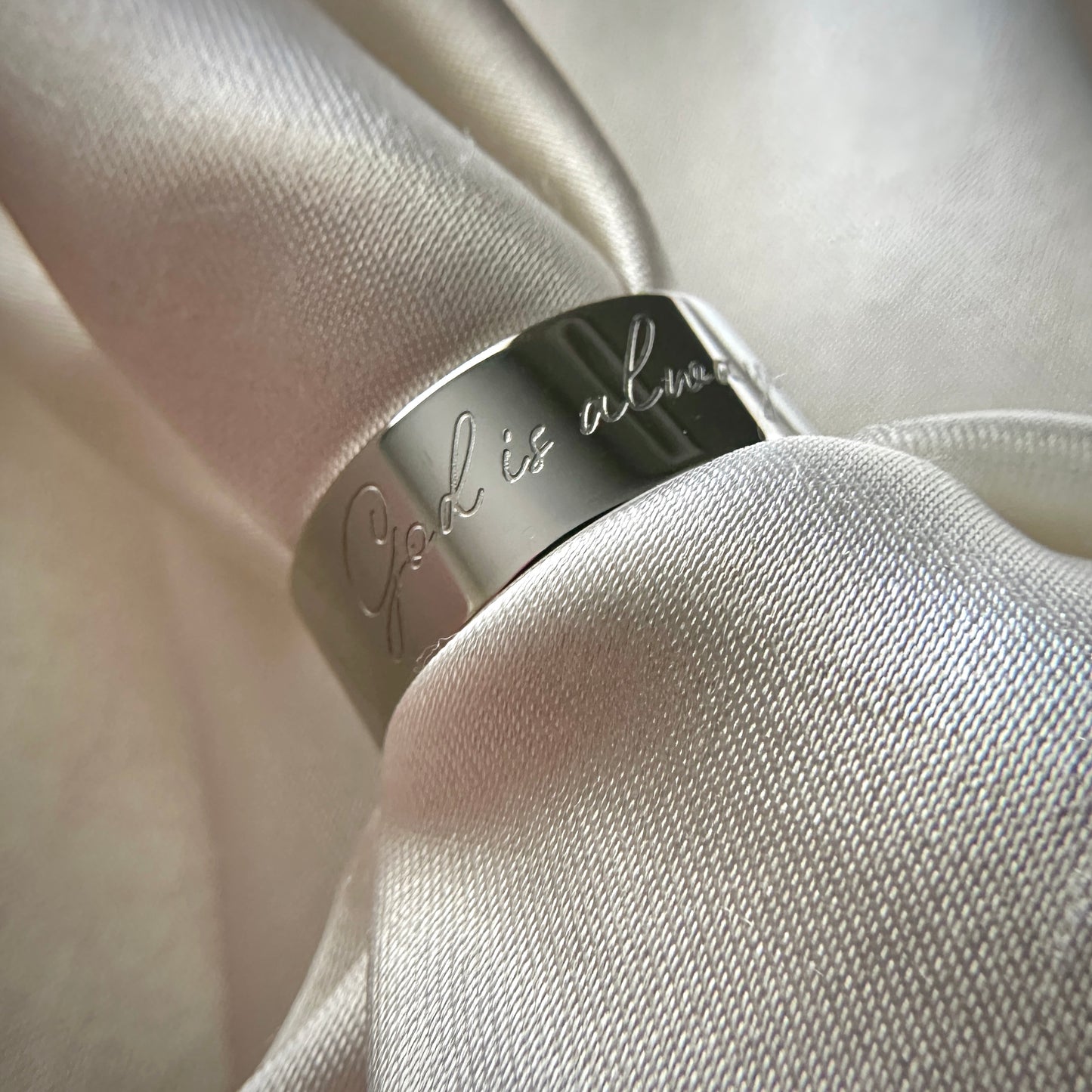 “God is Always With You” (8mm) Silver Band