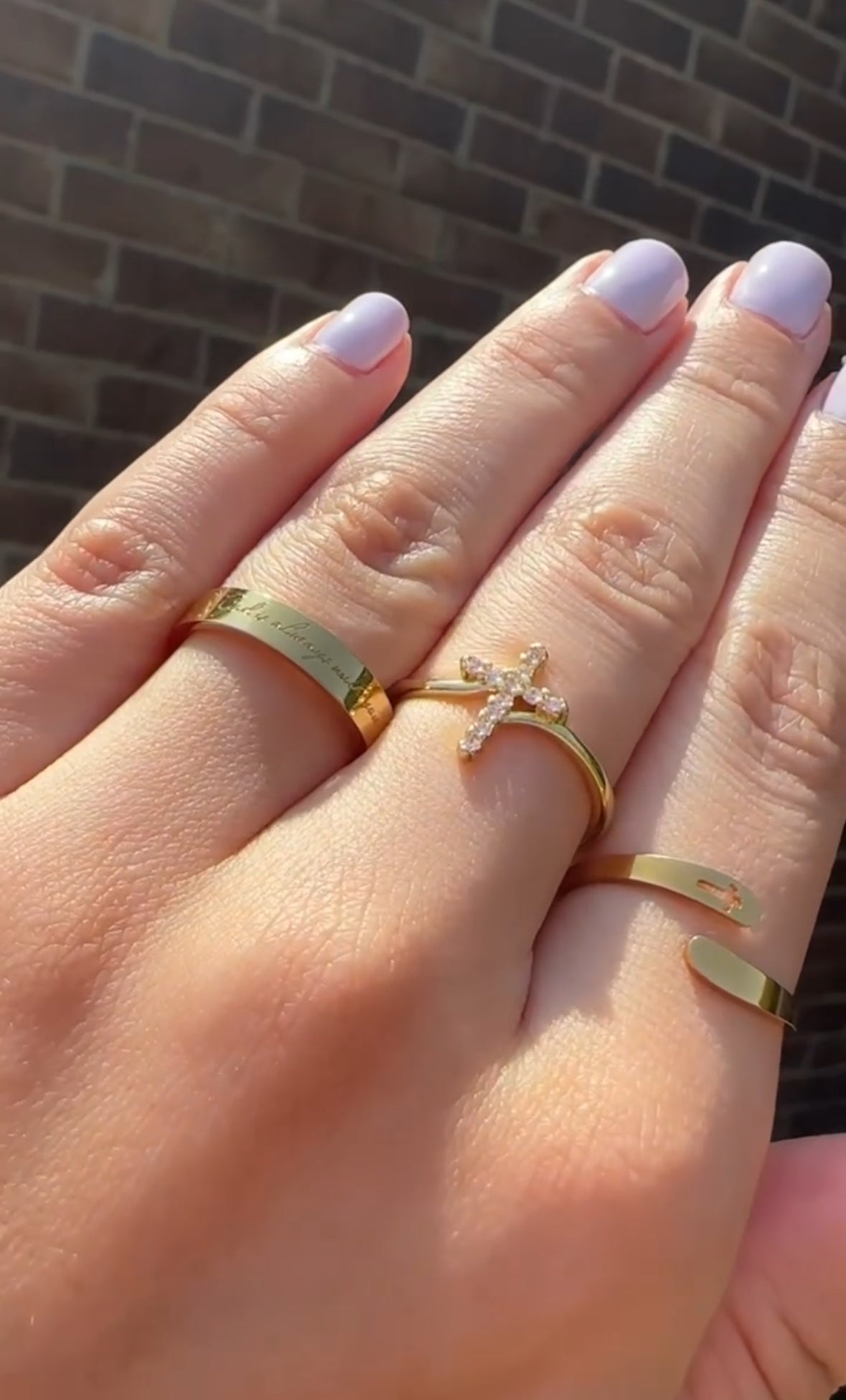 “God is Always With You” (4mm) Gold Band