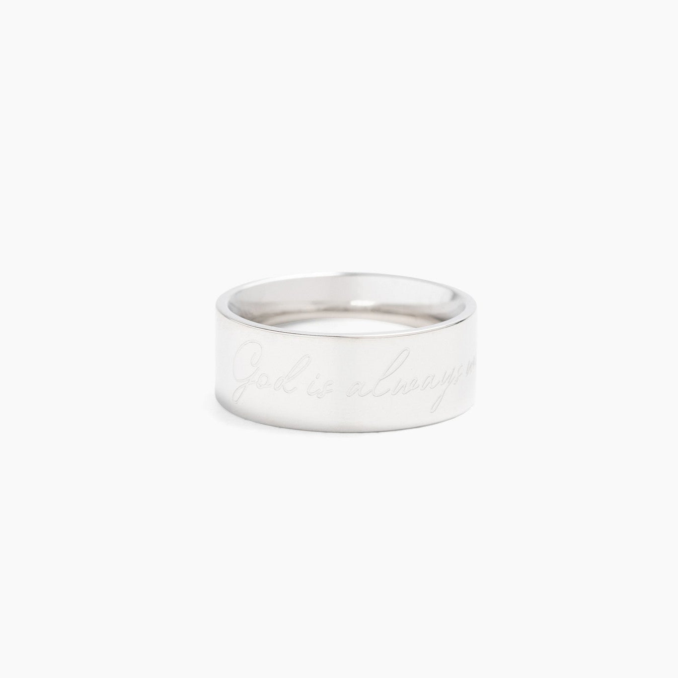“God is Always With You” (8mm) Silver Band