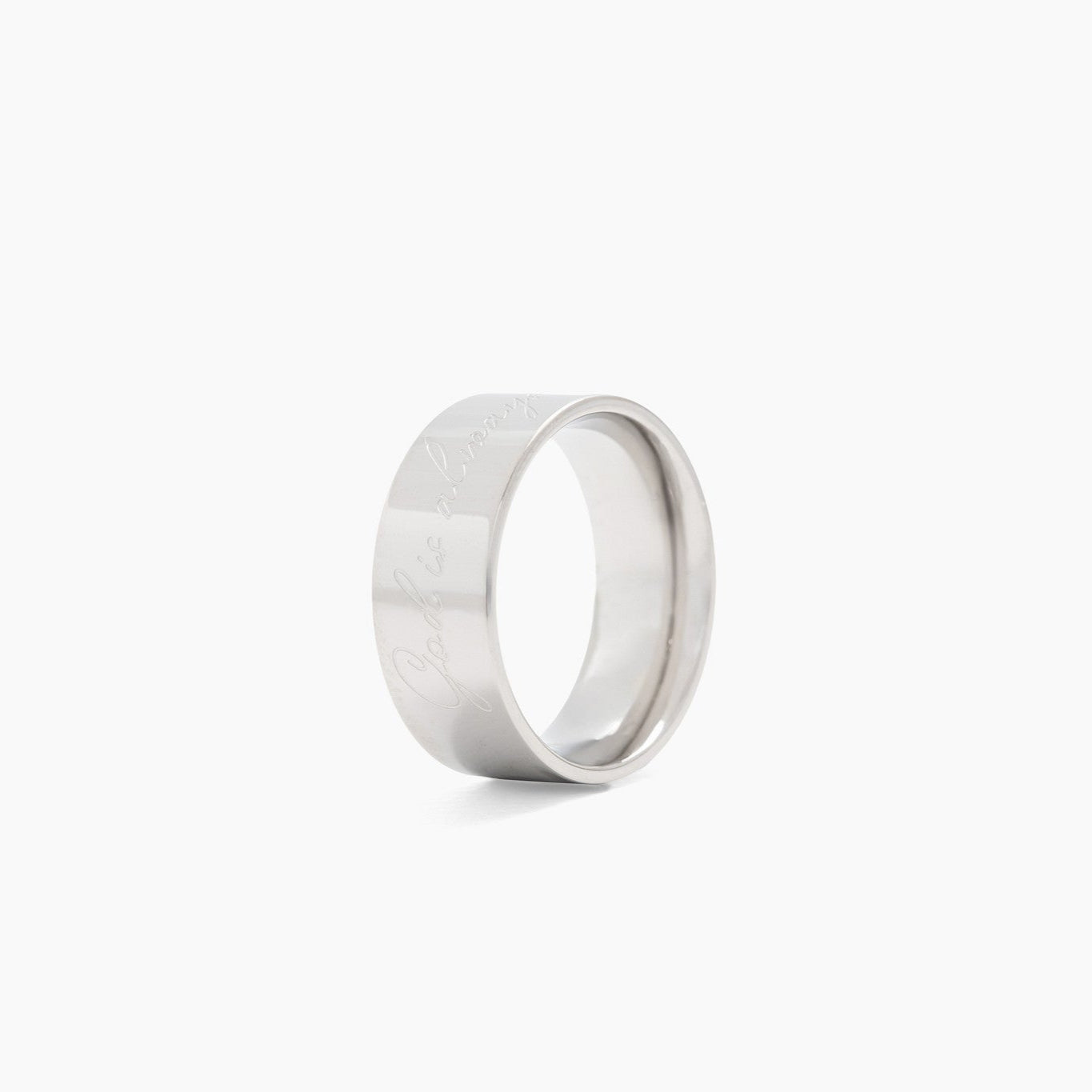 “God is Always With You” (8mm) Silver Band