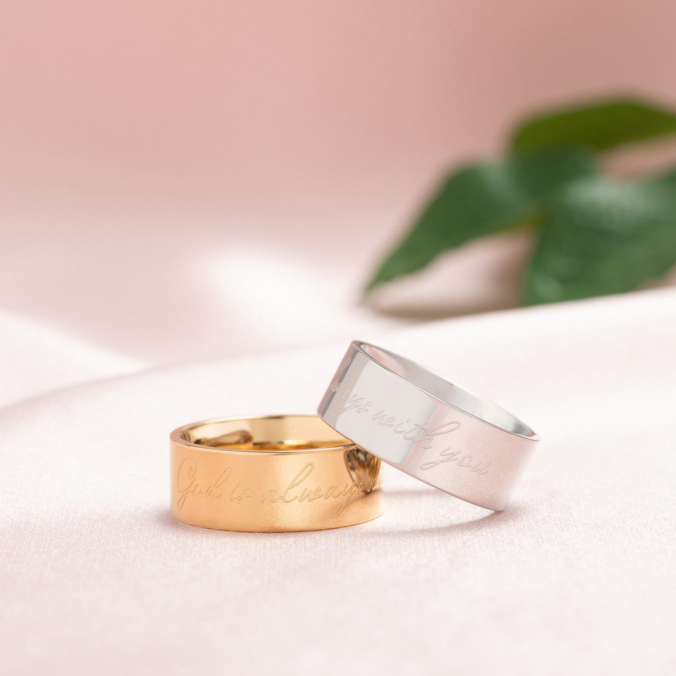 “God is Always With You” (8mm) Silver Band