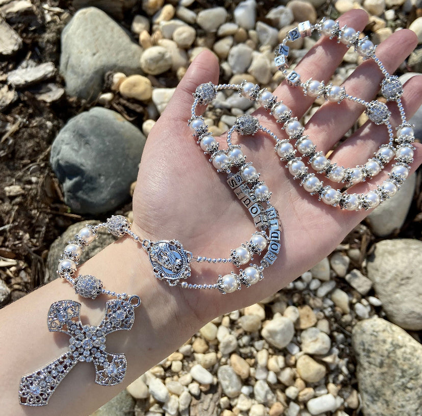 White/Silver (Style 3) – Your Custom Rosary