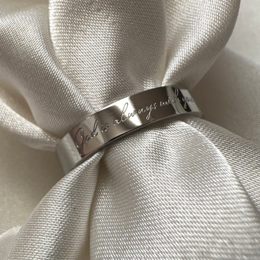 “God is Always With You” (4mm) Silver Band