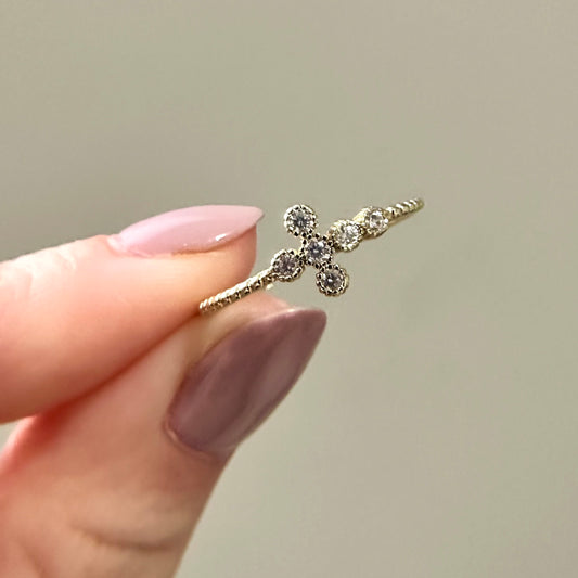 Dainty Cross Ring