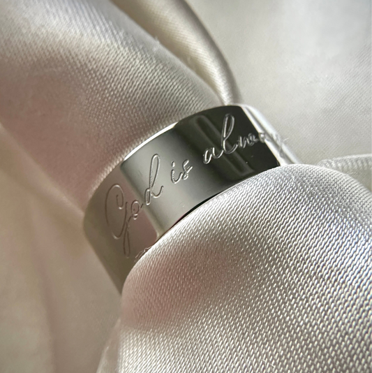 “God is Always With You” (8mm) Silver Band