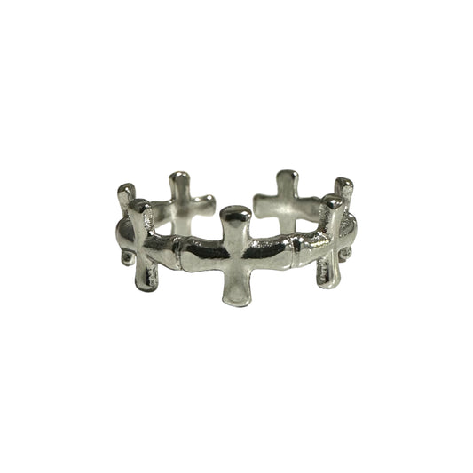 Silver Cross Cuff Ring