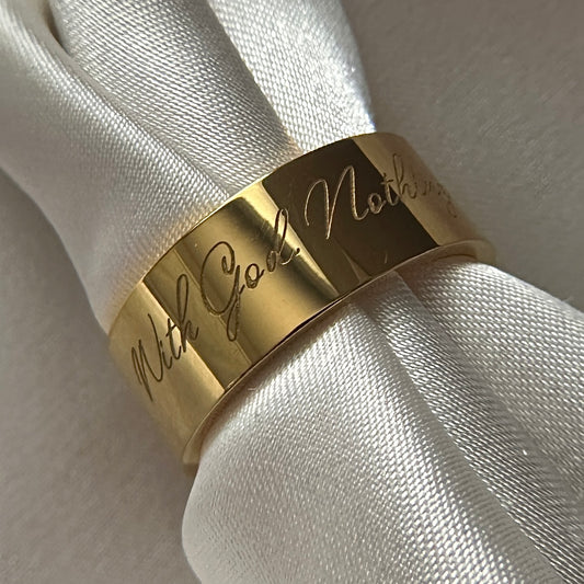 “With God, Nothing is Impossible” Affirmation Ring