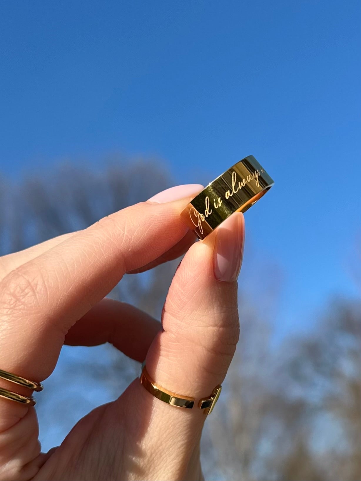 “God is Always With You” Affirmation Ring