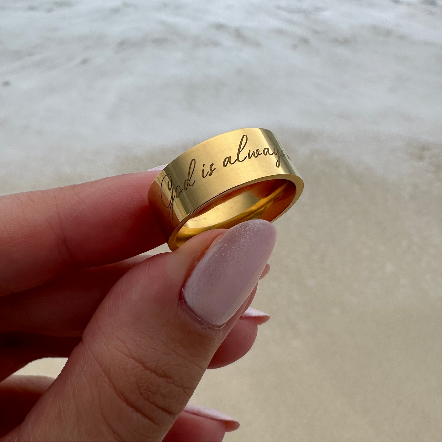 “God is Always With You” Affirmation Ring