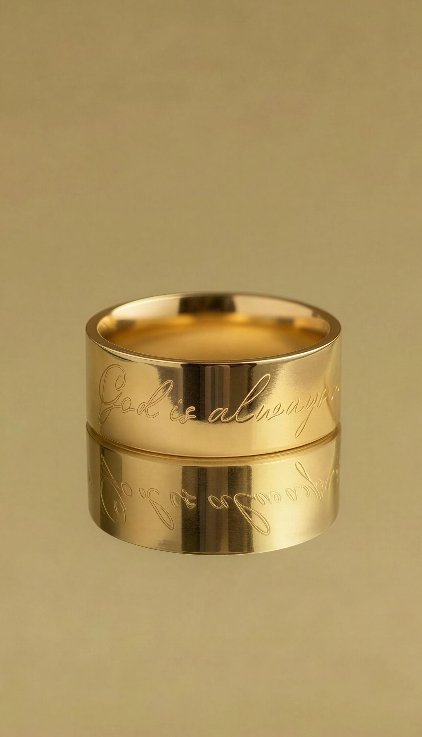 “God is Always With You” (8mm) Gold Band