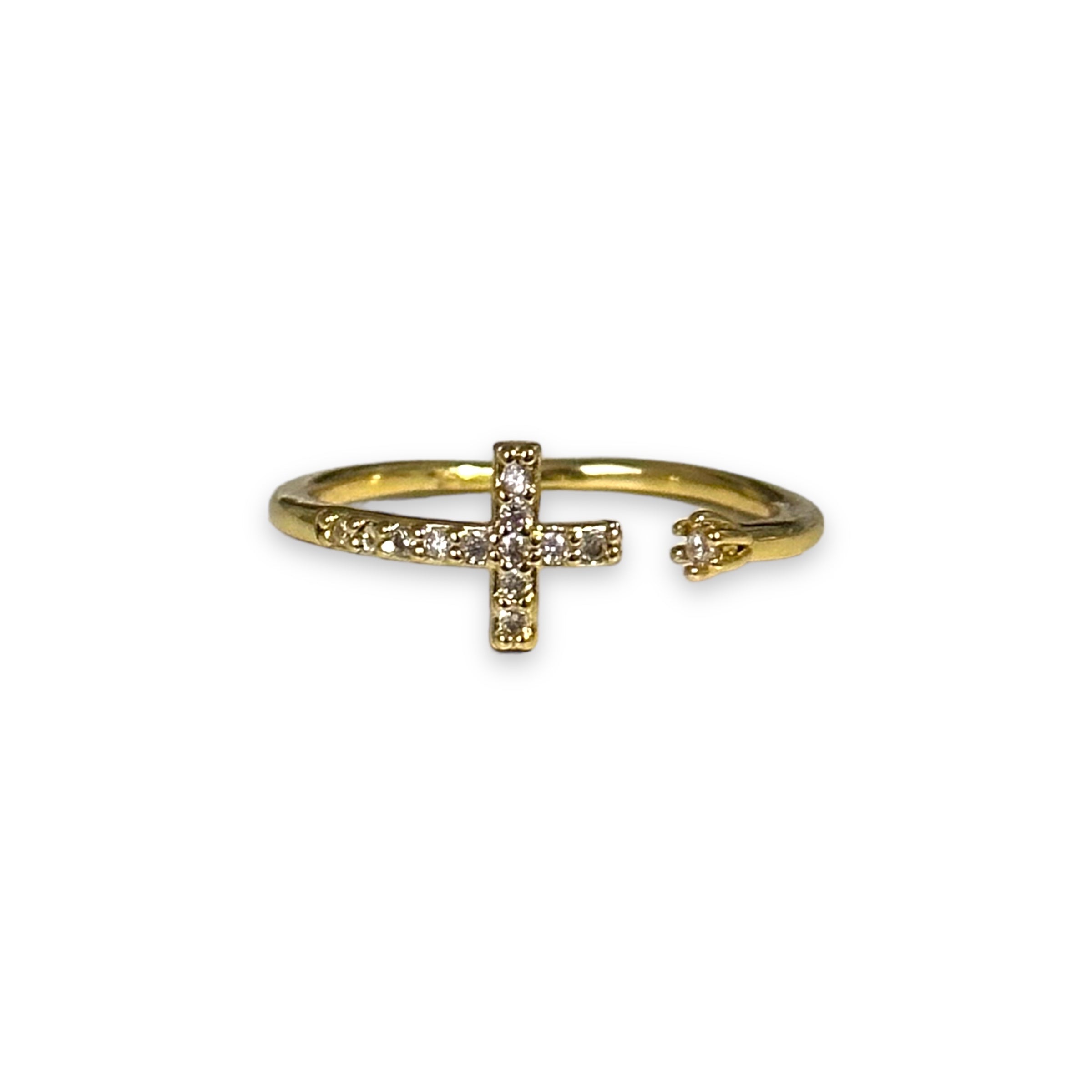 Dazzling Cross Ring - Gold – Your Custom Rosary