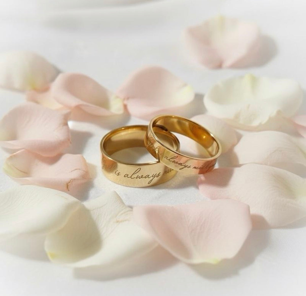 “God is Always With You” (4mm) Gold Band