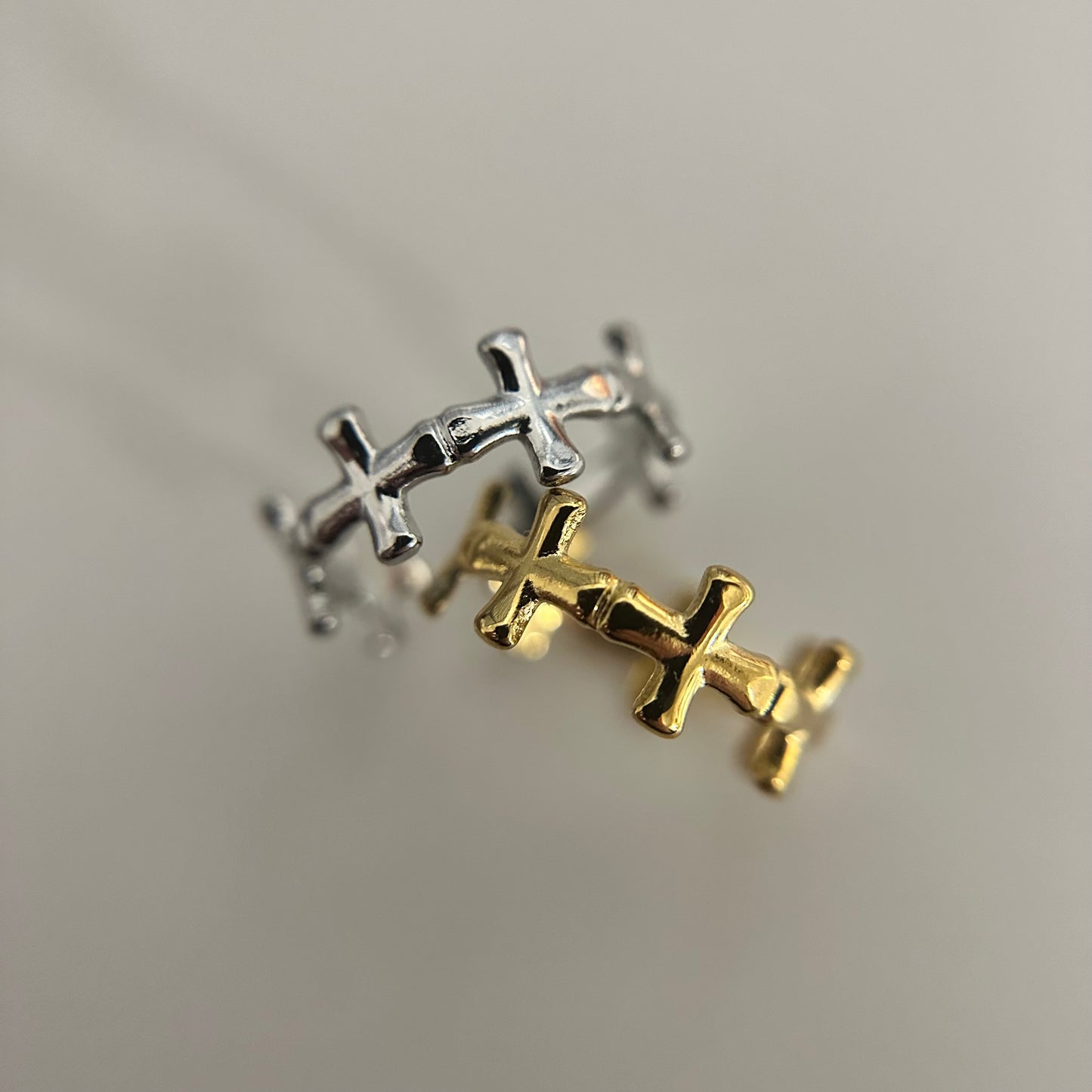 Gold Cross Cuff Ring