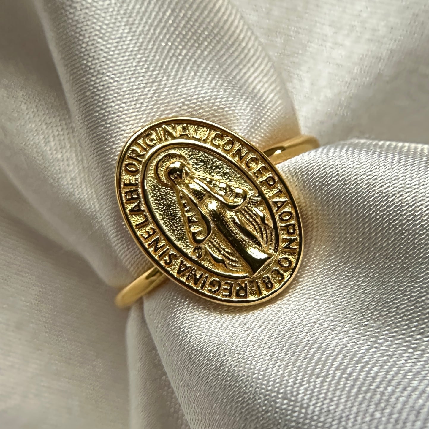 Golden Virgin Mary Ring