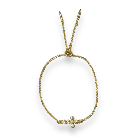 Dainty Gold Cross Slider Bracelet