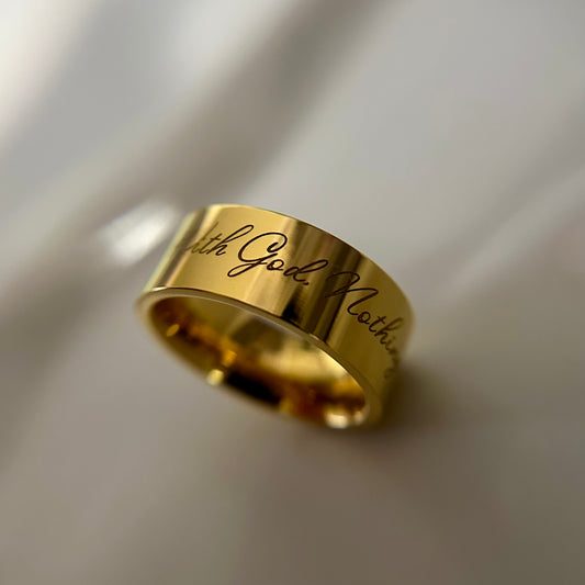 “With God, Nothing is Impossible” Affirmation Ring
