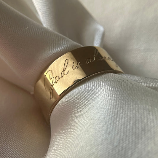 “God is Always With You” (8mm) Gold Band