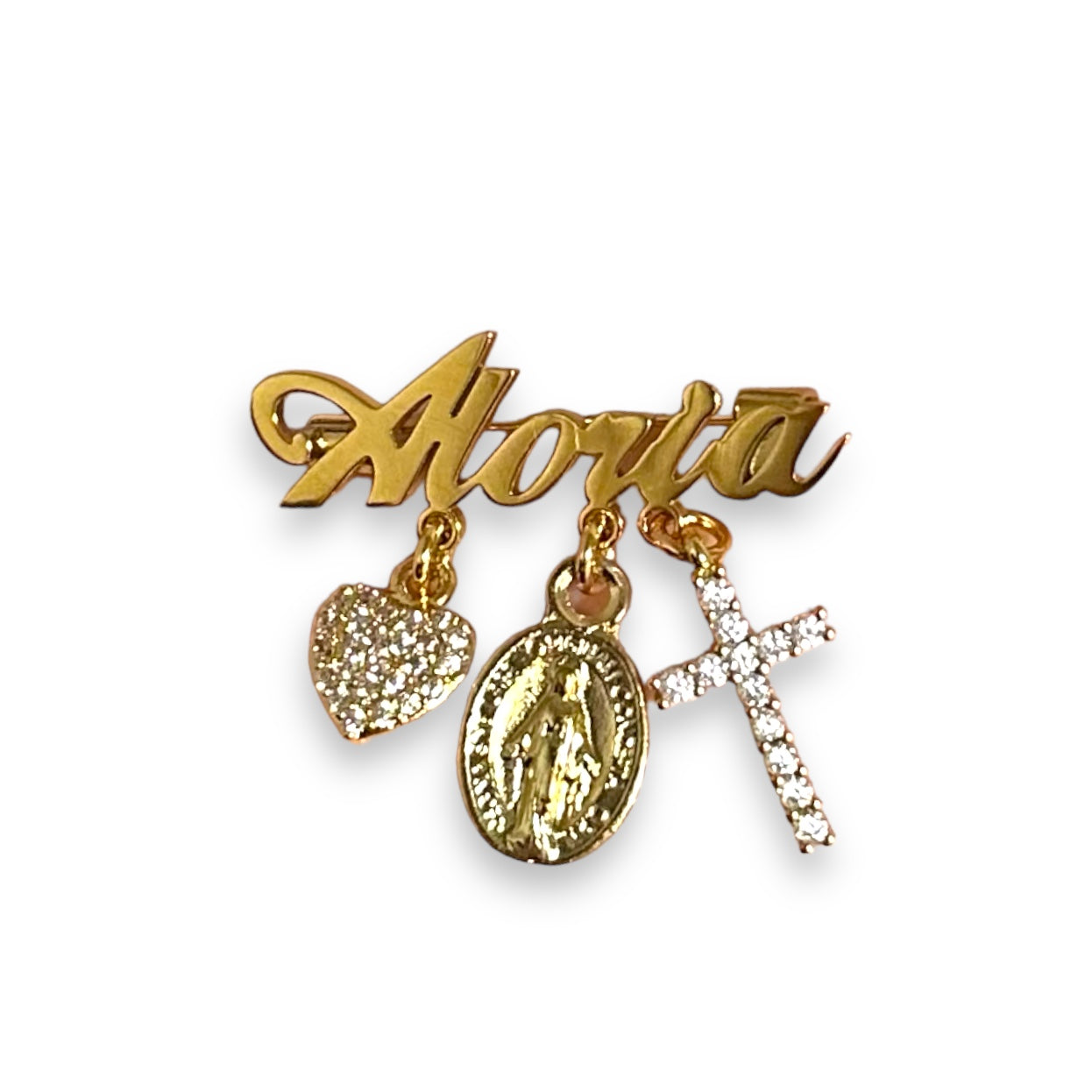 Custom Name Gold Baby Pin