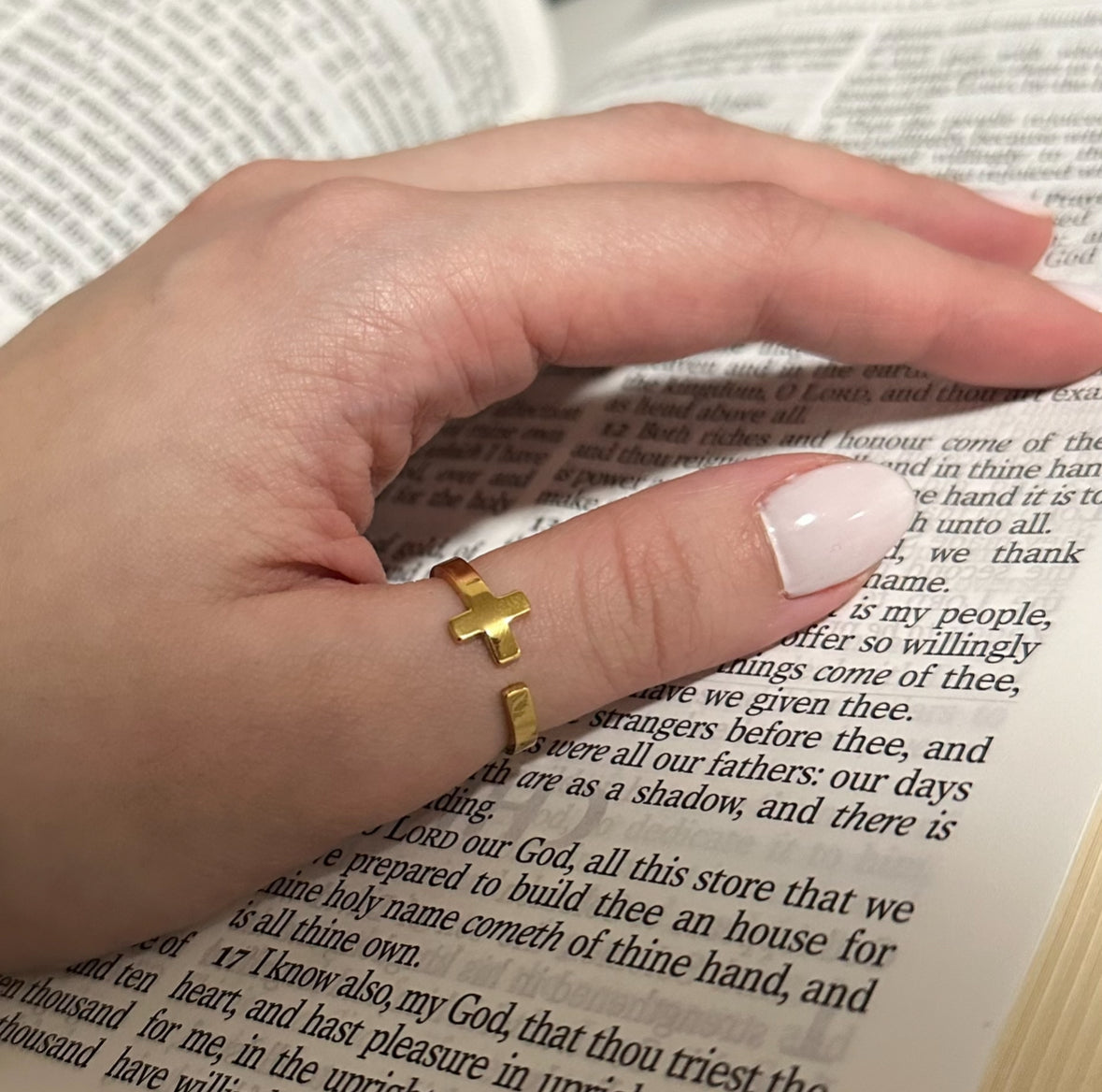 Timeless Gold Cross Ring