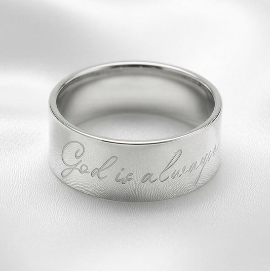 “God is Always With You” (8mm) Silver Band