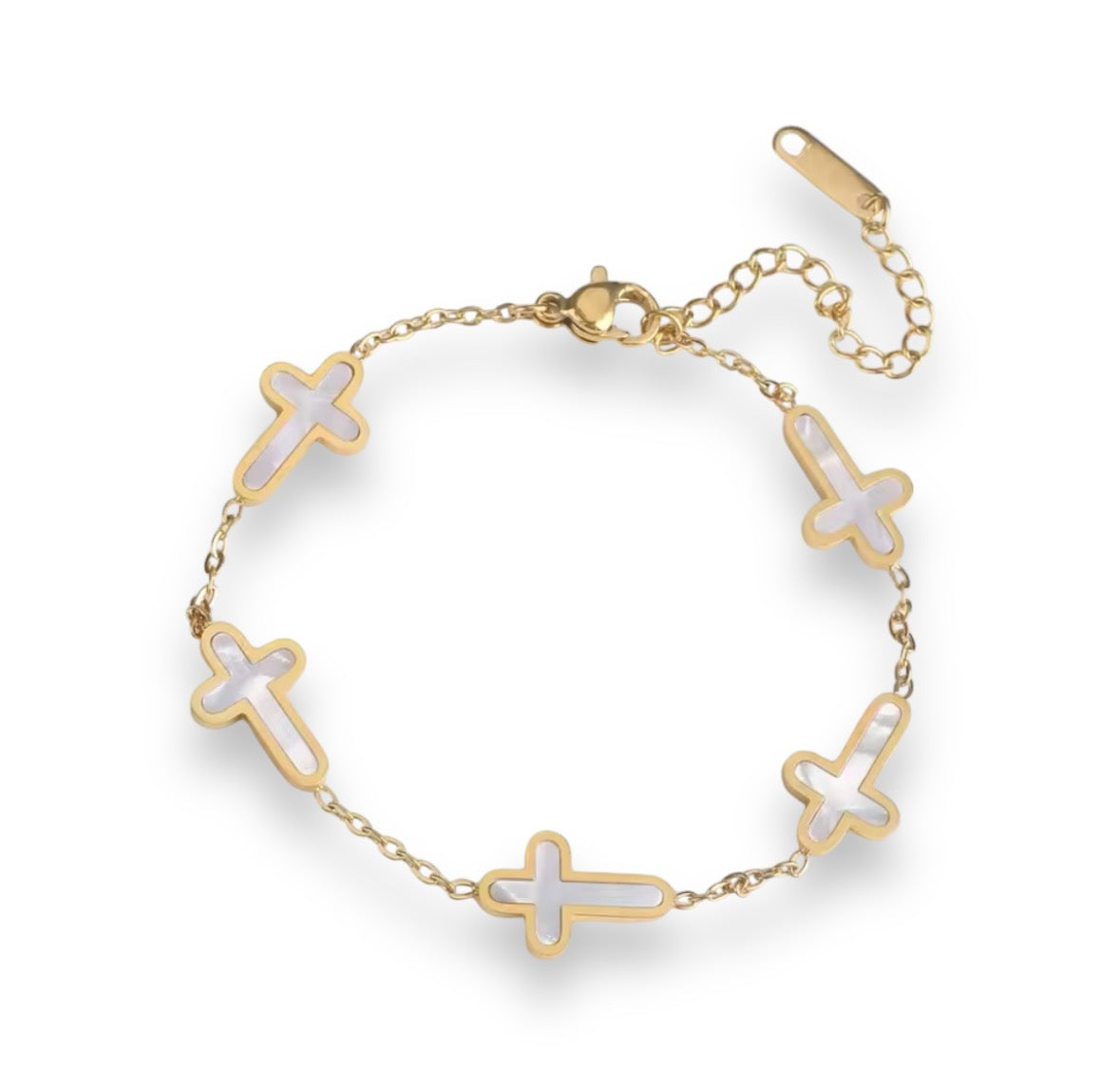 White Cross Bracelet