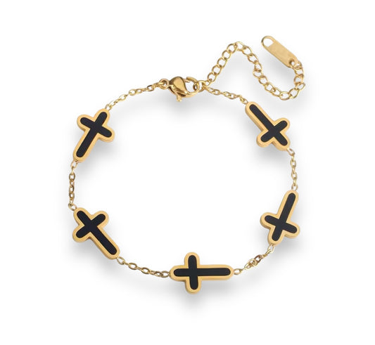 Black Cross Bracelet