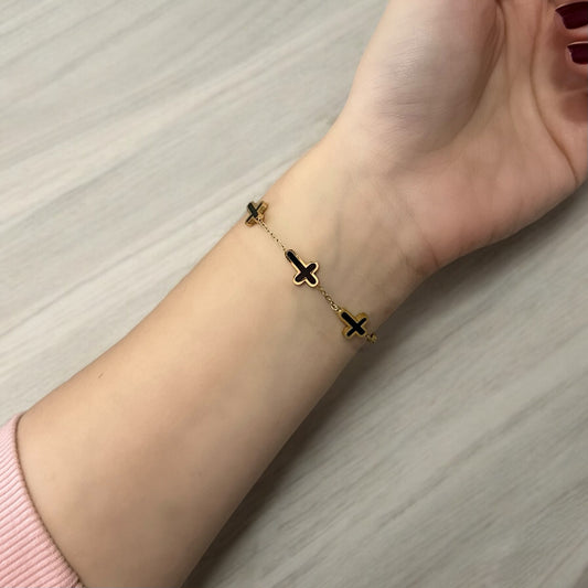 Black Cross Bracelet