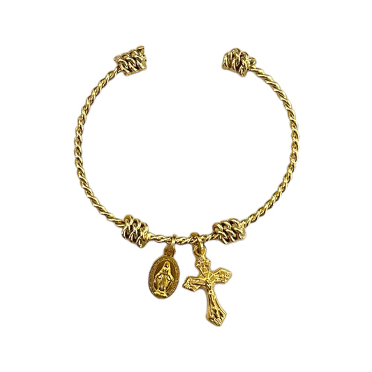 Twisted 18K Gold Cuff Bracelet