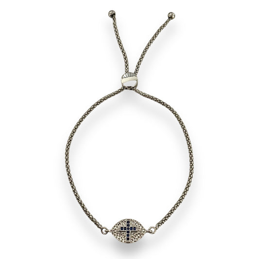 Blue Cross Slider Bracelet