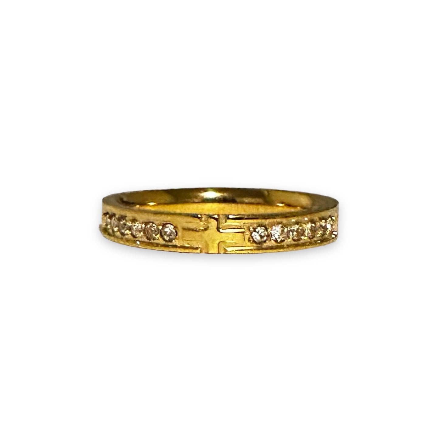 Gold CZ Cross Ring