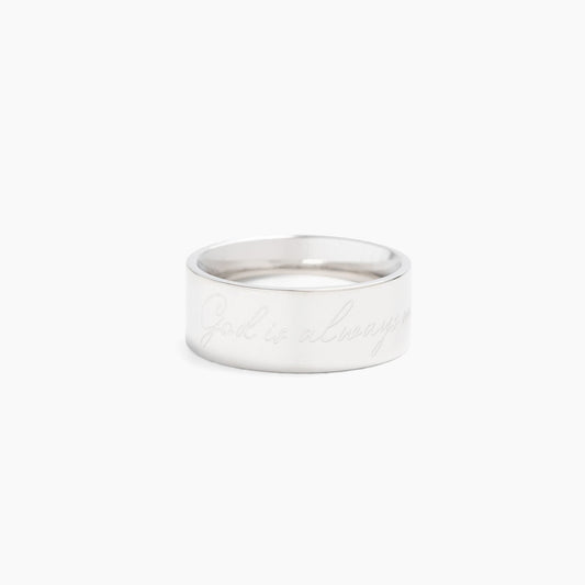 “God is Always With You” (8mm) Silver Band