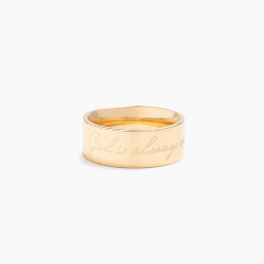 “God is Always With You” (8mm) Gold Band