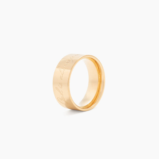 “God is Always With You” (8mm) Gold Band